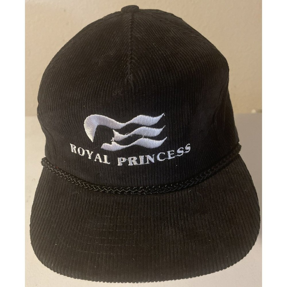 Royal Princess Cruise Hat Corduroy Rope  Adjustable Black